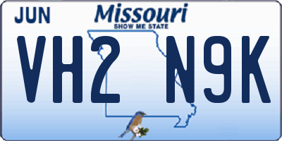 MO license plate VH2N9K