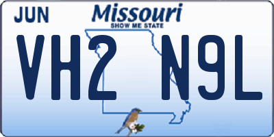 MO license plate VH2N9L