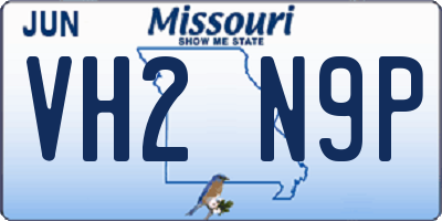 MO license plate VH2N9P