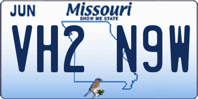 MO license plate VH2N9W