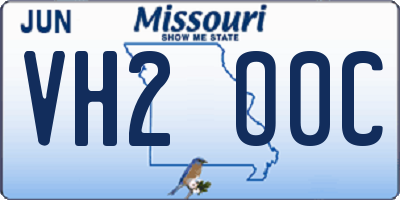MO license plate VH2O0C