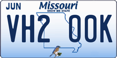 MO license plate VH2O0K