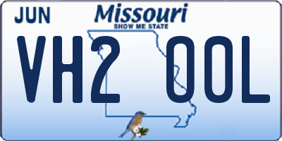 MO license plate VH2O0L