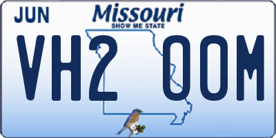 MO license plate VH2O0M