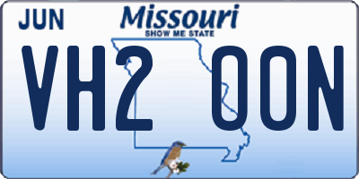 MO license plate VH2O0N