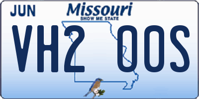 MO license plate VH2O0S