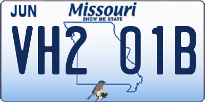 MO license plate VH2O1B