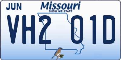 MO license plate VH2O1D