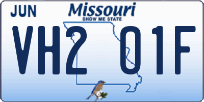 MO license plate VH2O1F