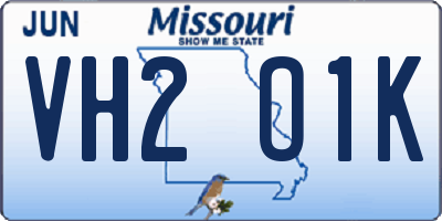 MO license plate VH2O1K