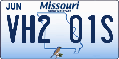 MO license plate VH2O1S