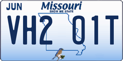 MO license plate VH2O1T