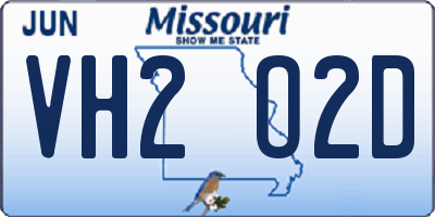 MO license plate VH2O2D