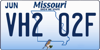MO license plate VH2O2F