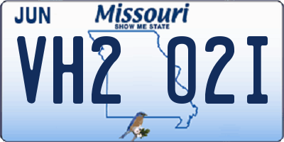 MO license plate VH2O2I