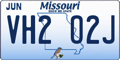 MO license plate VH2O2J