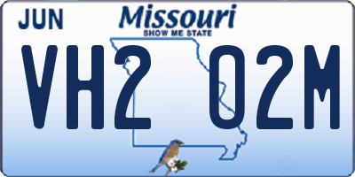 MO license plate VH2O2M