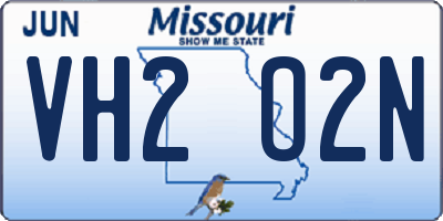 MO license plate VH2O2N