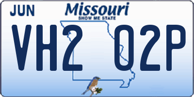 MO license plate VH2O2P