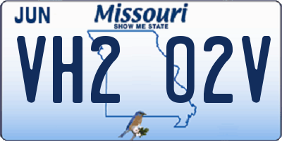 MO license plate VH2O2V