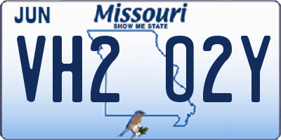 MO license plate VH2O2Y