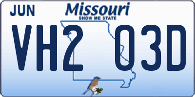 MO license plate VH2O3D