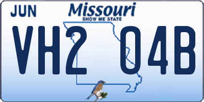 MO license plate VH2O4B