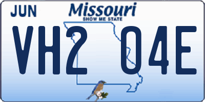MO license plate VH2O4E