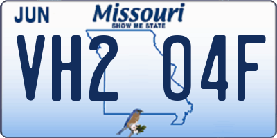MO license plate VH2O4F