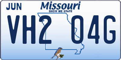 MO license plate VH2O4G