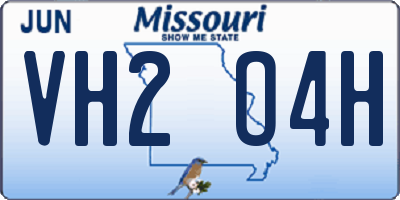 MO license plate VH2O4H