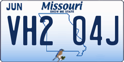 MO license plate VH2O4J
