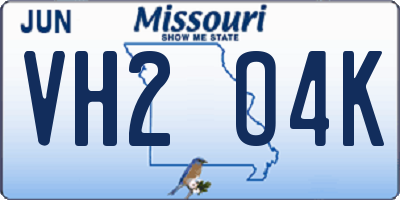 MO license plate VH2O4K