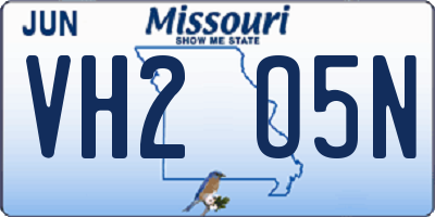 MO license plate VH2O5N