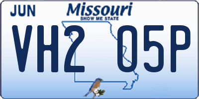 MO license plate VH2O5P