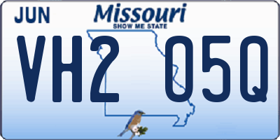 MO license plate VH2O5Q
