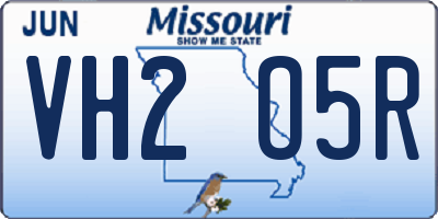MO license plate VH2O5R