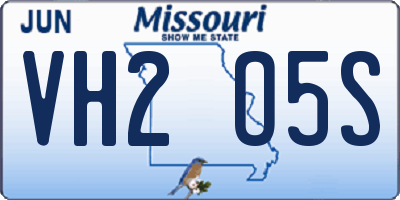 MO license plate VH2O5S