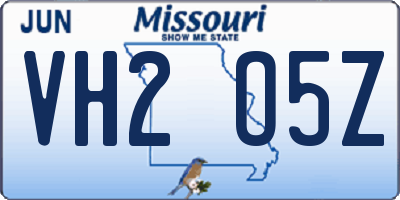 MO license plate VH2O5Z