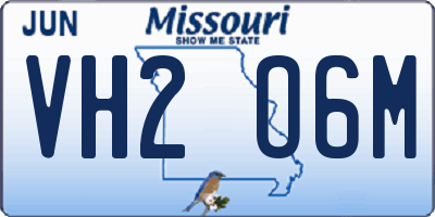 MO license plate VH2O6M