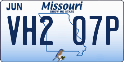 MO license plate VH2O7P
