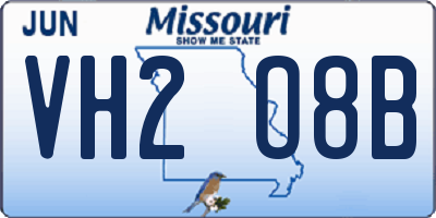 MO license plate VH2O8B