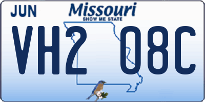 MO license plate VH2O8C
