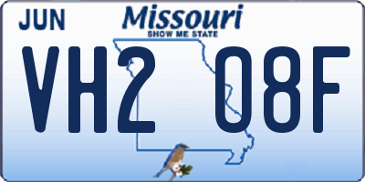 MO license plate VH2O8F