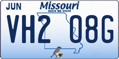 MO license plate VH2O8G