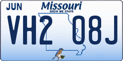 MO license plate VH2O8J