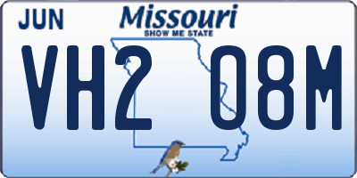 MO license plate VH2O8M