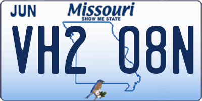MO license plate VH2O8N