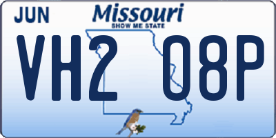 MO license plate VH2O8P