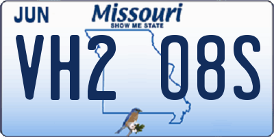 MO license plate VH2O8S
